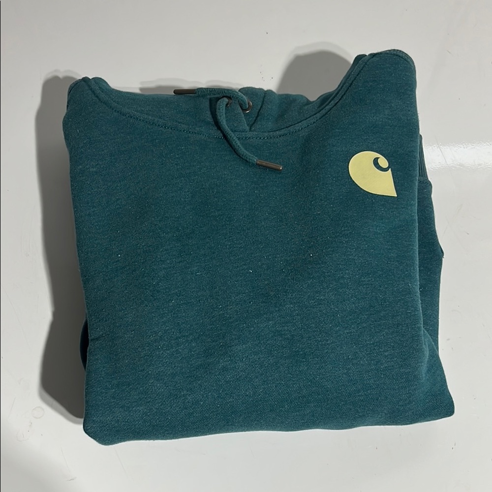 Carhartt Teal Sweatshirt with Yellow Logo